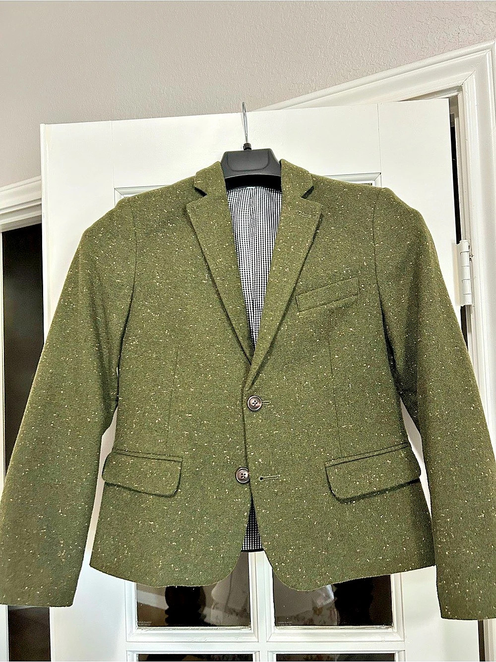 Class Club Dillards Modern Fit Green Checkered Blazer Boys Size 10/12